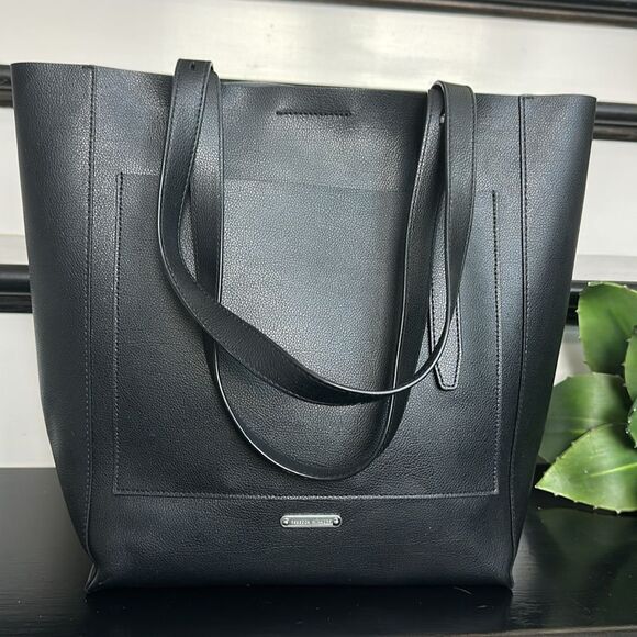 Rebecca Minkoff Genuine Leather Shoulder Tote Adjustable Snap Closure Spacious - Picture 9 of 12